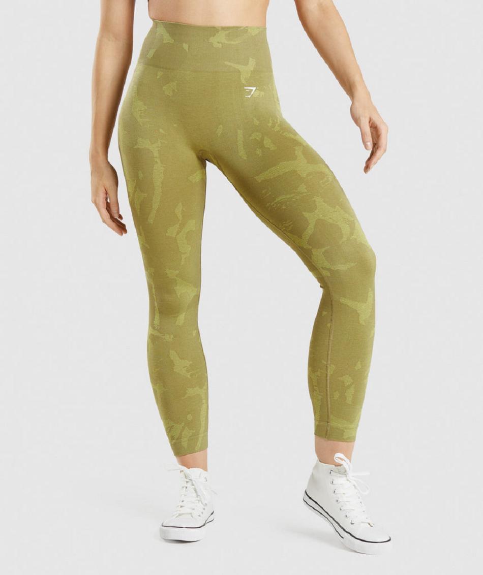 Leggins Gymshark Adapt Camo Seamless Mujer Verde | CO 2941QMA